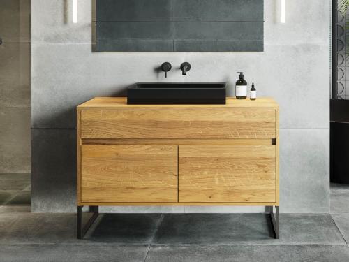 "Sam² | Pure Kollektion" Waschtischunterschrank Wildeiche stehend 