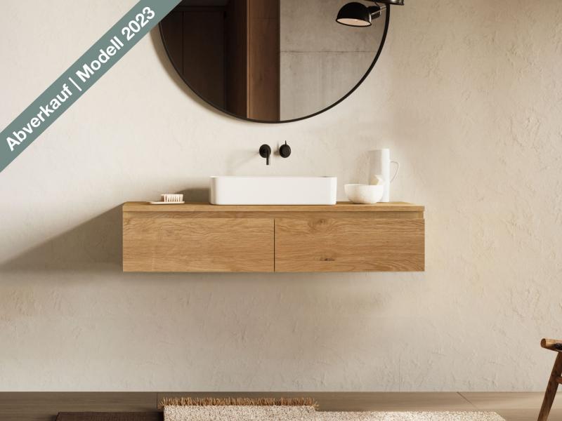 "Uno | Pure Kollektion" Waschtischunterschrank Wildeiche 80 cm - 120 cm 