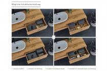 "Insa" Waschtischunterschrank aus Massivholz 90 cm inkl. Waschtisch aus Corian® | Lapidispa® 