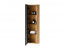 "Nora black | Pure Kollektion" Hochschrank Wildeiche Schwarzglas 