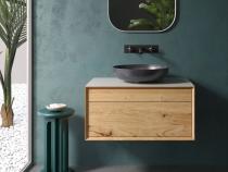 "Mero plus" Waschtischunterschrank  aus Massivholz mit 2 Schubladen hängend | Lapidispa® 