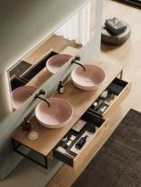 "Loft | Pure Kollektion" Waschtischunterschrank Wildeiche + Metall schwarz 