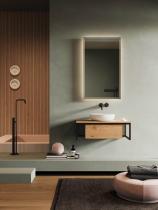 "Loft | Pure Kollektion" Waschtischunterschrank Wildeiche + Metall schwarz 