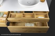 "Mero plus" Waschtischunterschrank aus Massivholz mit 4 Schubladen hängend | Lapidispa® 